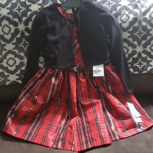 Girls Christmas dress with over coat